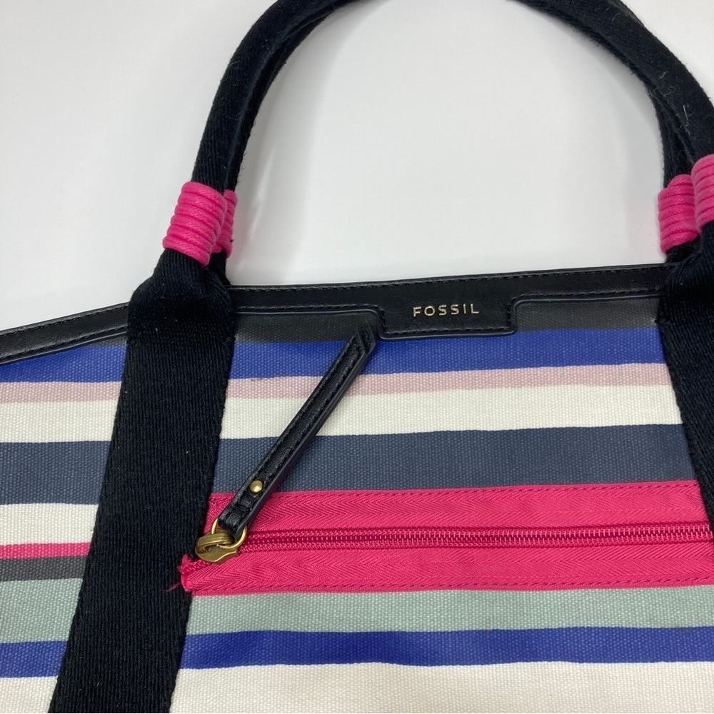 Fossil | Eliza Multi Color Stripe Tote Beach Bag - image 2